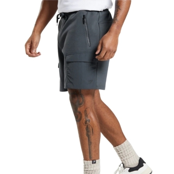 Gymshark Men's Size S Rest Day Commute Shorts Graphite Gray Stretch Waist - Picture 1 of 6